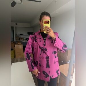 Stylish Pink and Black Women's Jacket